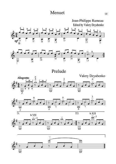 Sheetmusic. Composer J.F. Rameau. Minuet. Arrangement for guitar. Page 13.Sheetmusic. Sheetmusic. Komponist J. F. Rameau. Menuett. Arrangement für Gitarre. Seite 13.Partituras Digitais Compositor J.F. Rameau. Minueto, arranjo para guitarra. página 13.Partitura, compositor J.F. Rameau. Minueto Arreglo para guitarra. página 13.Cumadóir Sheetmusic J.F. Rameau. Minuet. Socrú don ghiotár. lch 13.Sheetmusic Komponist J.F. Rameau. Minuet Arrangement til guitar. side 13.Partition musicale Compositeur J.F. Rameau. Menuet Arrangement pour guitare. page 13.Besteci J.F. Rameau. Gitar için düzenleme. sayfa 13.Notmusik Kompositör J.F. Rameau. Minuet, arrangemang för gitarr. sida 13.Sheetmusic, skladatel J.F. Rameau. Minuet, aranžmá pro kytaru. strana 13.Шетмузик. Композиторът Дж. Ф. Рамо. Минут. Аранжимент за китара. страница 13.Sheetmusic: zeneszerző J. F. Rameau. A gitár elrendezése. 13. oldal.Sheetmusic. Συνθέτης J.F. Rameau. Minuet. Ρύθμιση για κιθάρα. σελίδα 13.Spartiti: compositore J.F. Rameau