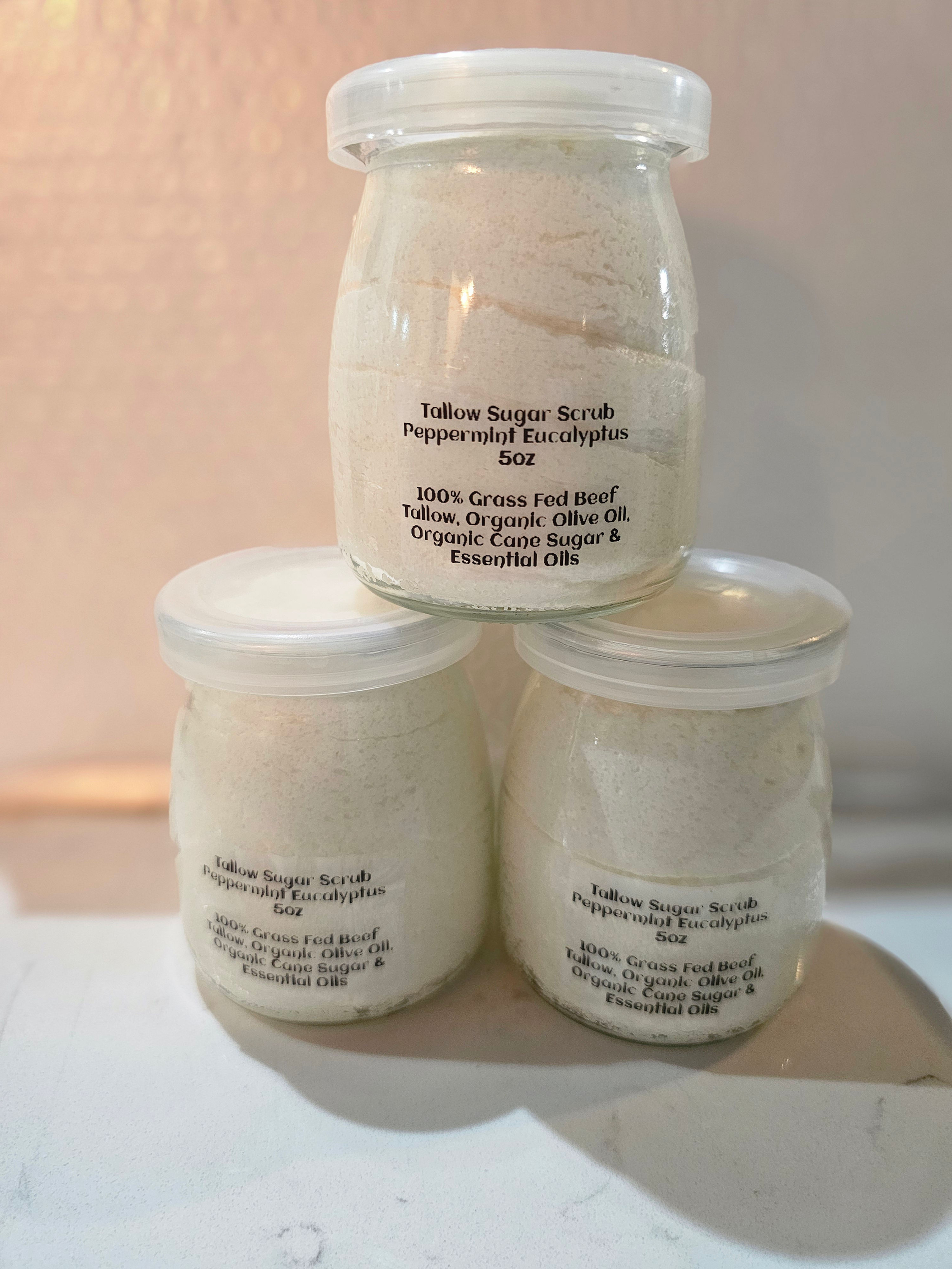 Tallow Sugar Scrub Peppermint Eucalyptus 