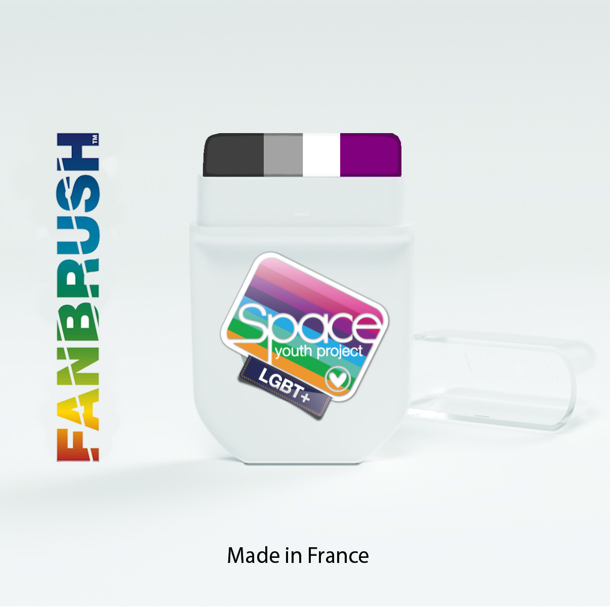 ASEXUAL LGBT+ FACE & BODY PAINT FANBRUSH SUPPORTING SYP