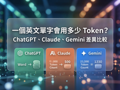 英文 Token 消耗換算與平台比較：圖解『一個英文單字會用多少 Token』的跨平台差異，對比 ChatGPT、Claude 與 Gemini 在處理英文內容時的計量轉換率，協助開發者精準評估英文情境下的 API 成本