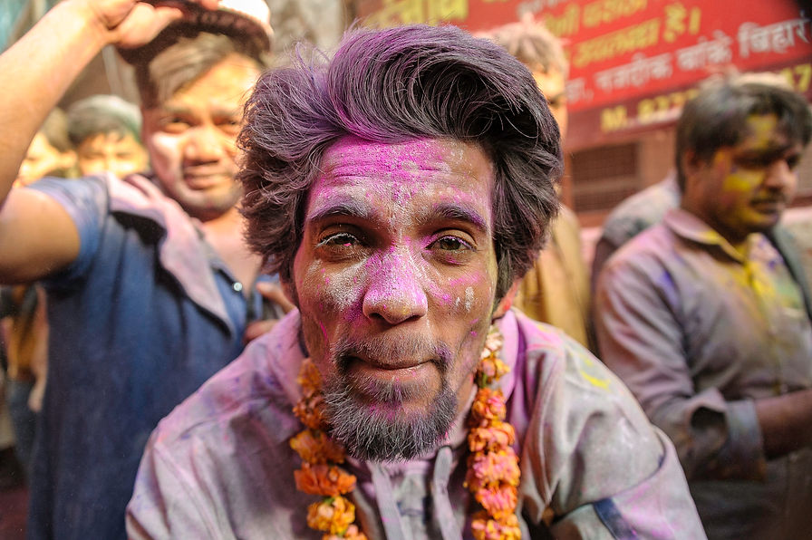 Holi Festival - Banke Bahari Temple, Mathura India