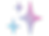 Trois étoiles à 4 branches. Elles ont un dégradé cyan vers magenta, vers jaune.