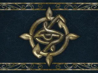 The cover icon for Mages Guild Arcanum, which is the Aurbic Eye, a mystical emblem that symbolizes the connection of magic to Nirn.