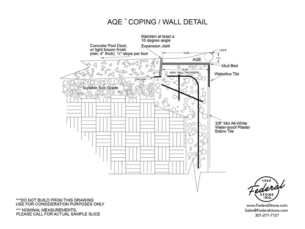 Thumbnail: 3" Sample Slice - AQE Coping