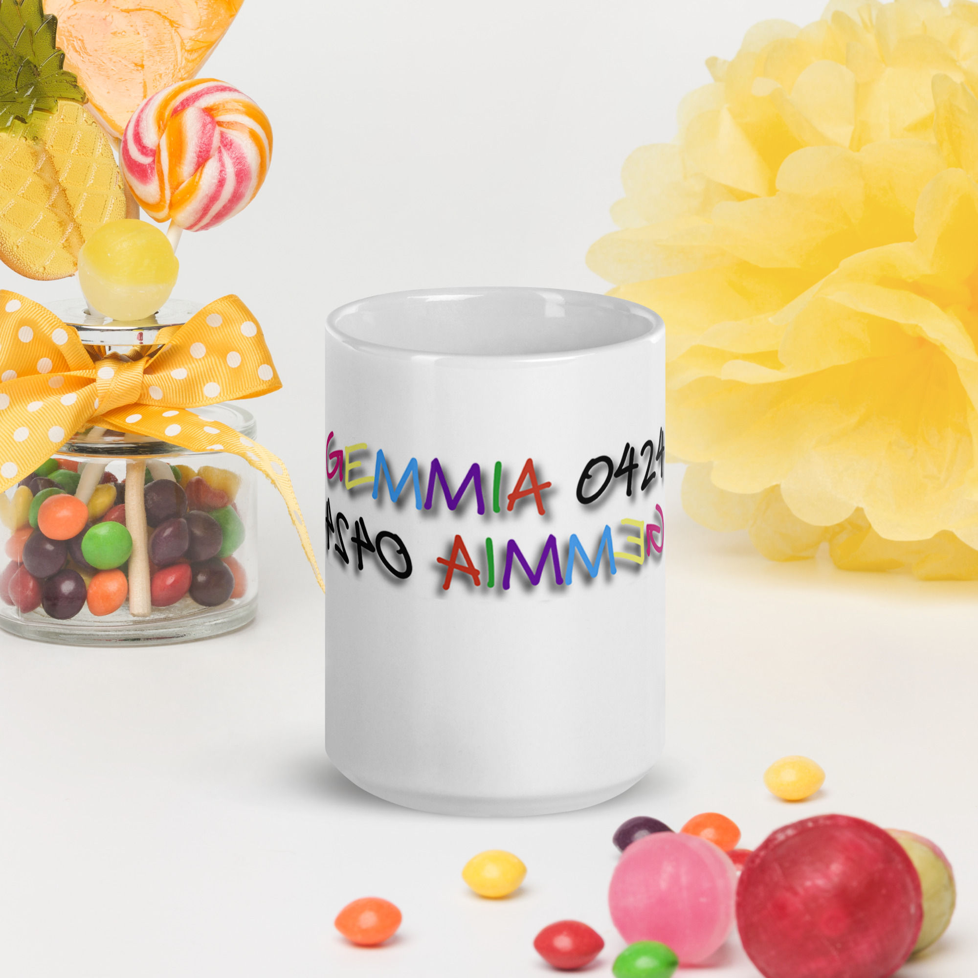 Gemmia 0424 White glossy mug