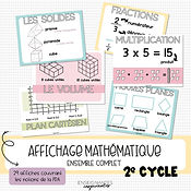 Affiches mathématiques 2e cycle (pastel)