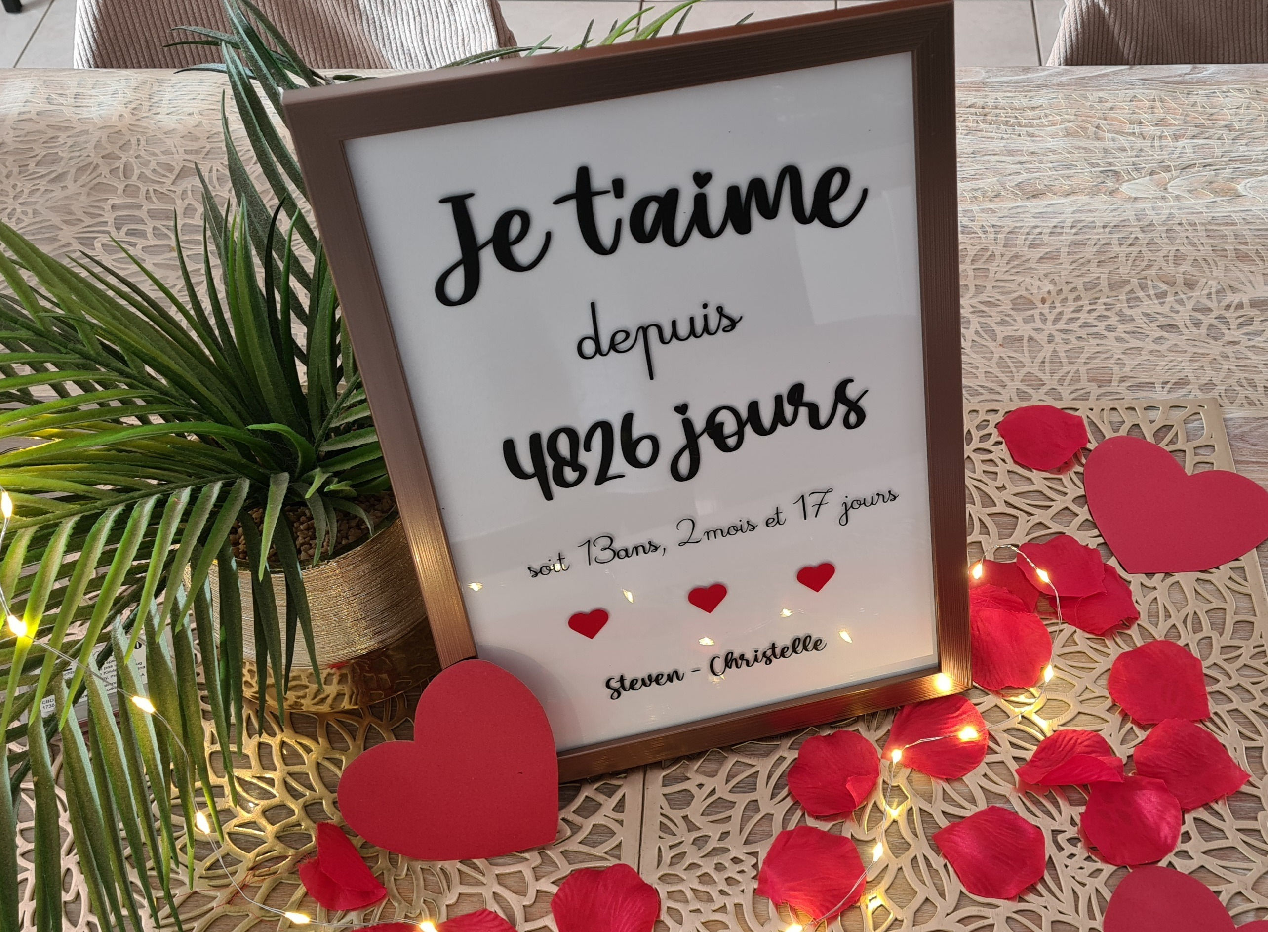 Cadre Je t'aime depuis...