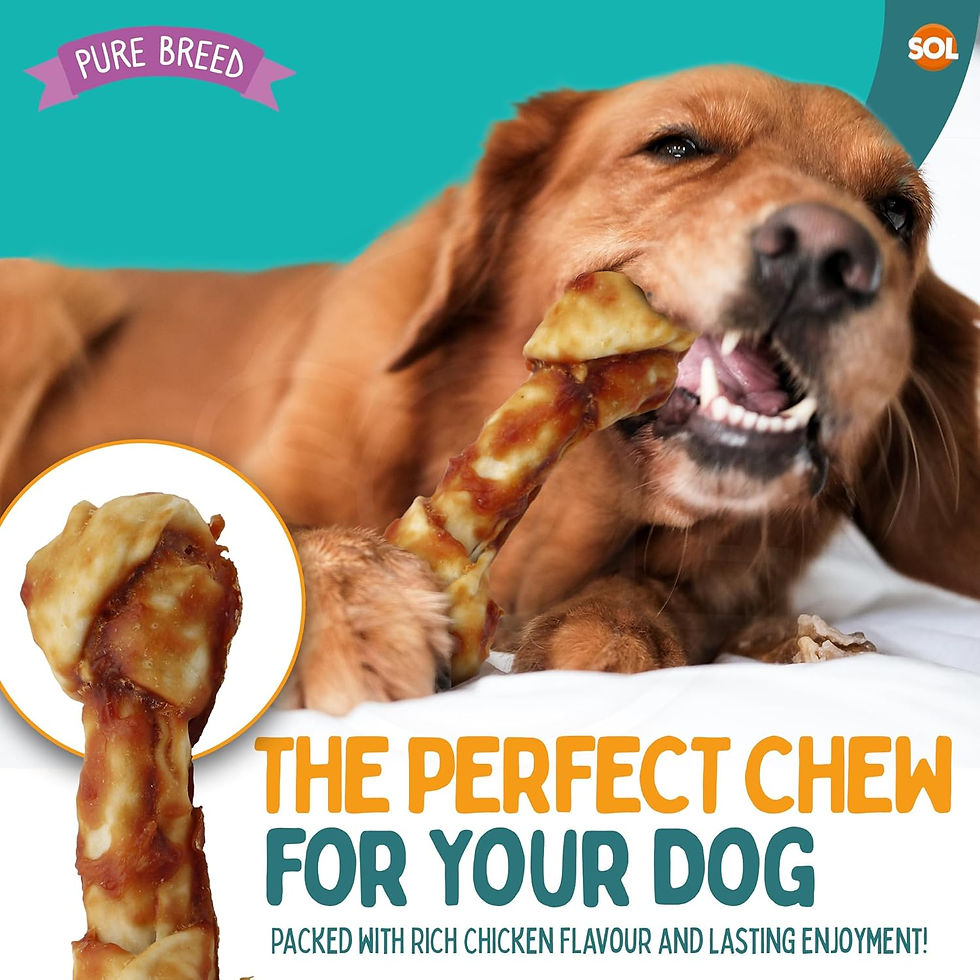 Thumbnail: 4pk Large Collagen Chewy Knots Chicken, 15 cm Tasty Dog Chews, Savoury Knott