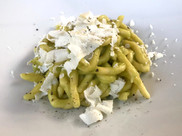Strozzapreti con crema di porri e primo