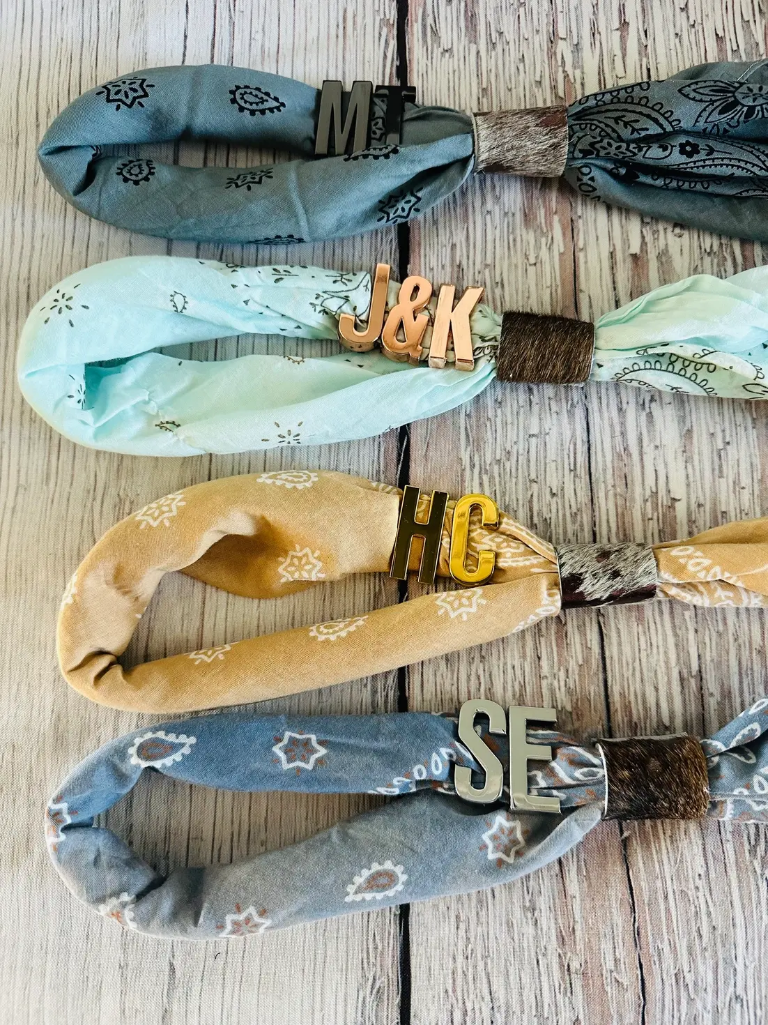 Large Gold Bandana Letter