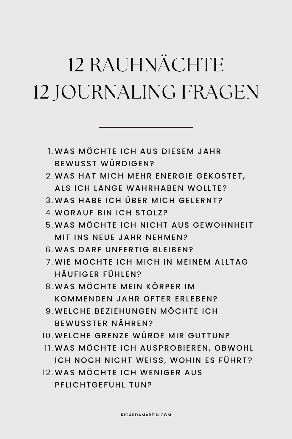12 Rauhnächte 12 Journaling Fragen für dein Tagebuch