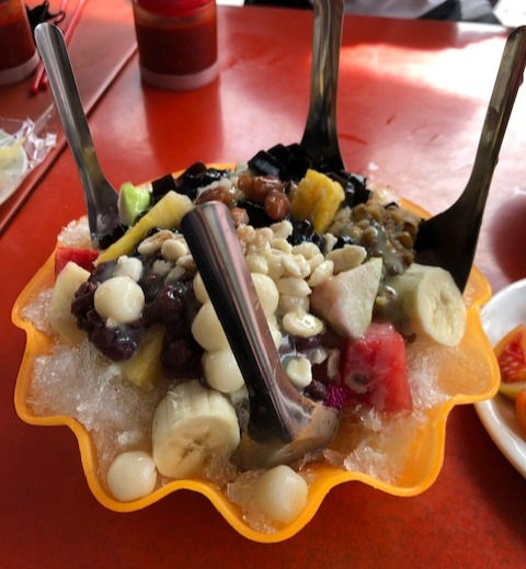 Fruits, beans and nuts + shaved ice, Taiwan