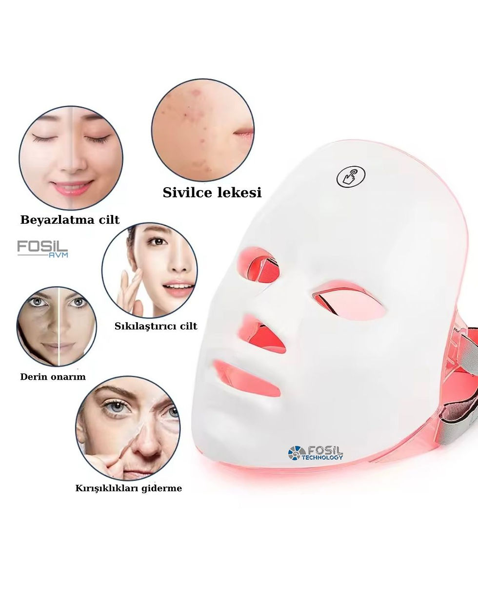 Küçük resim: 7 Renkli LED Foton Maske – Evde Işık Destekli Cilt Bakımı