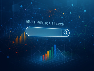 Google MuVERA – Multi-Vector Retrieval Visualization Futuristic digital illustration showing multi-vector search technology and Google MuVERA concept