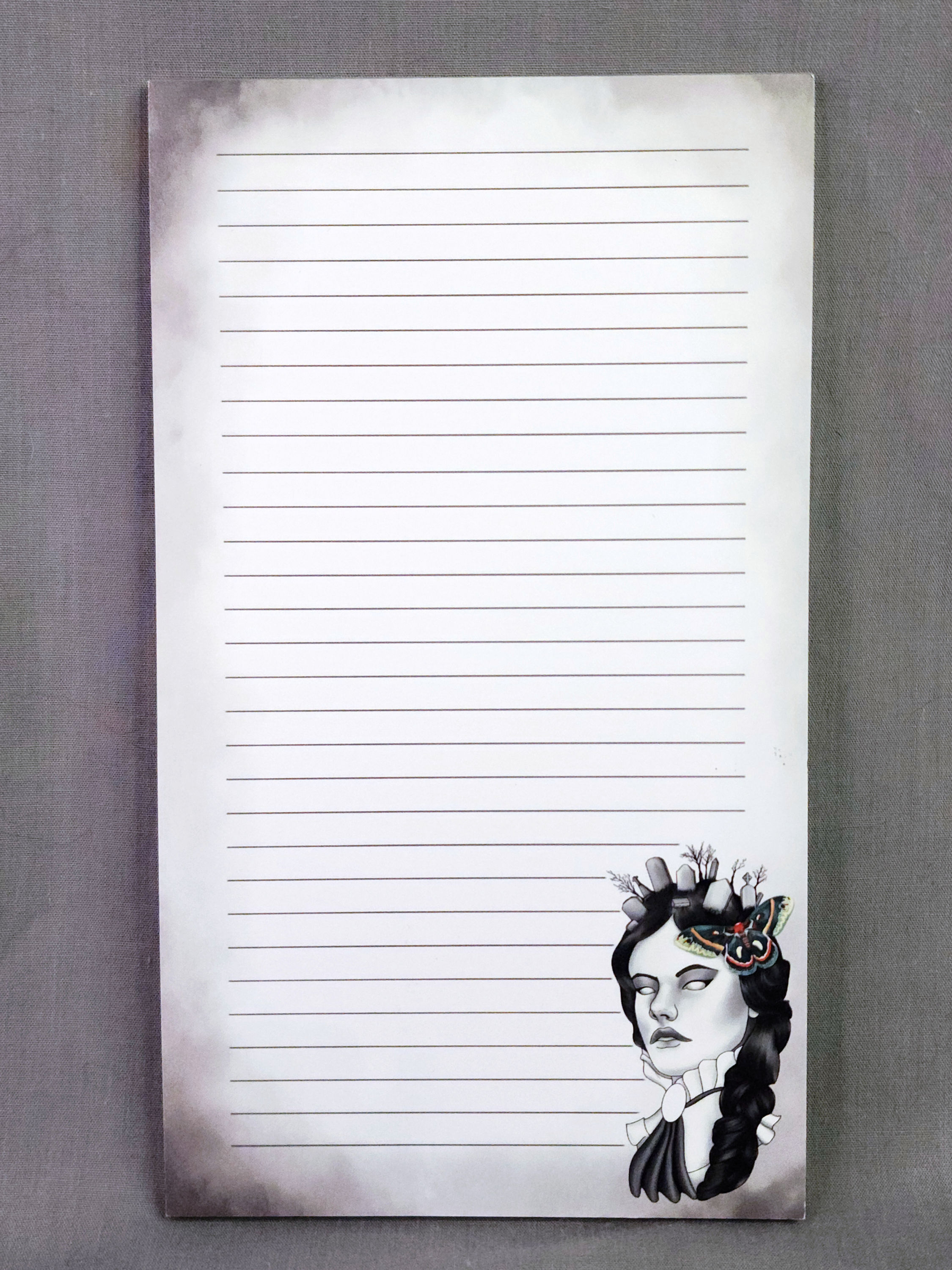 Cemetery Girl Tattoo Flash Notepad