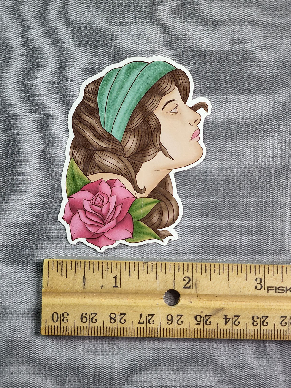 Thumbnail: Boho Seer Fortune Teller Traditional Tattoo Flash Vinyl Sticker