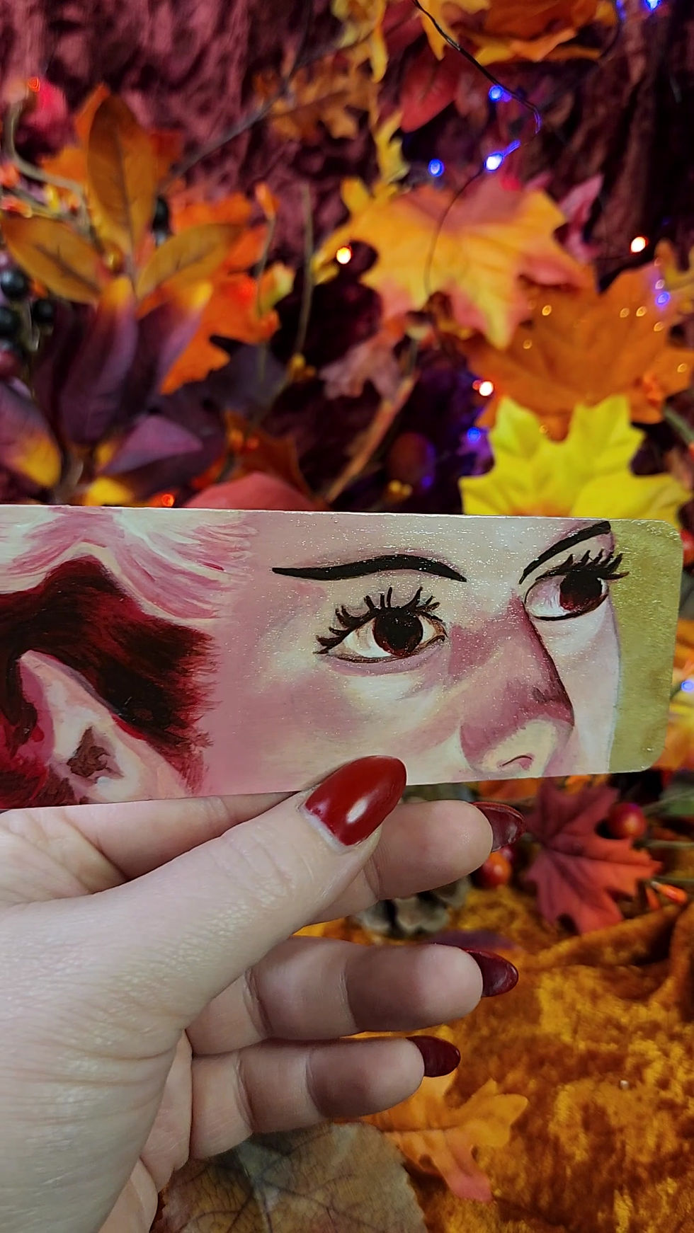 Thumbnail: The Creature's Bride Hand Painted Wooden Bookmark
