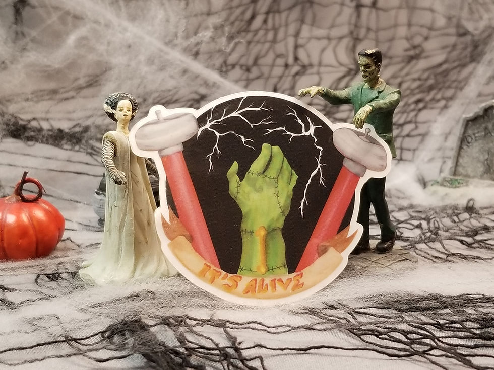Thumbnail: It’s Alive Frankenstein Horror Halloween Clear Vinyl Sticker