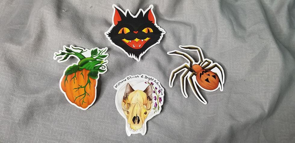 Thumbnail: Jack O Lantern Spider Vinyl Sticker
