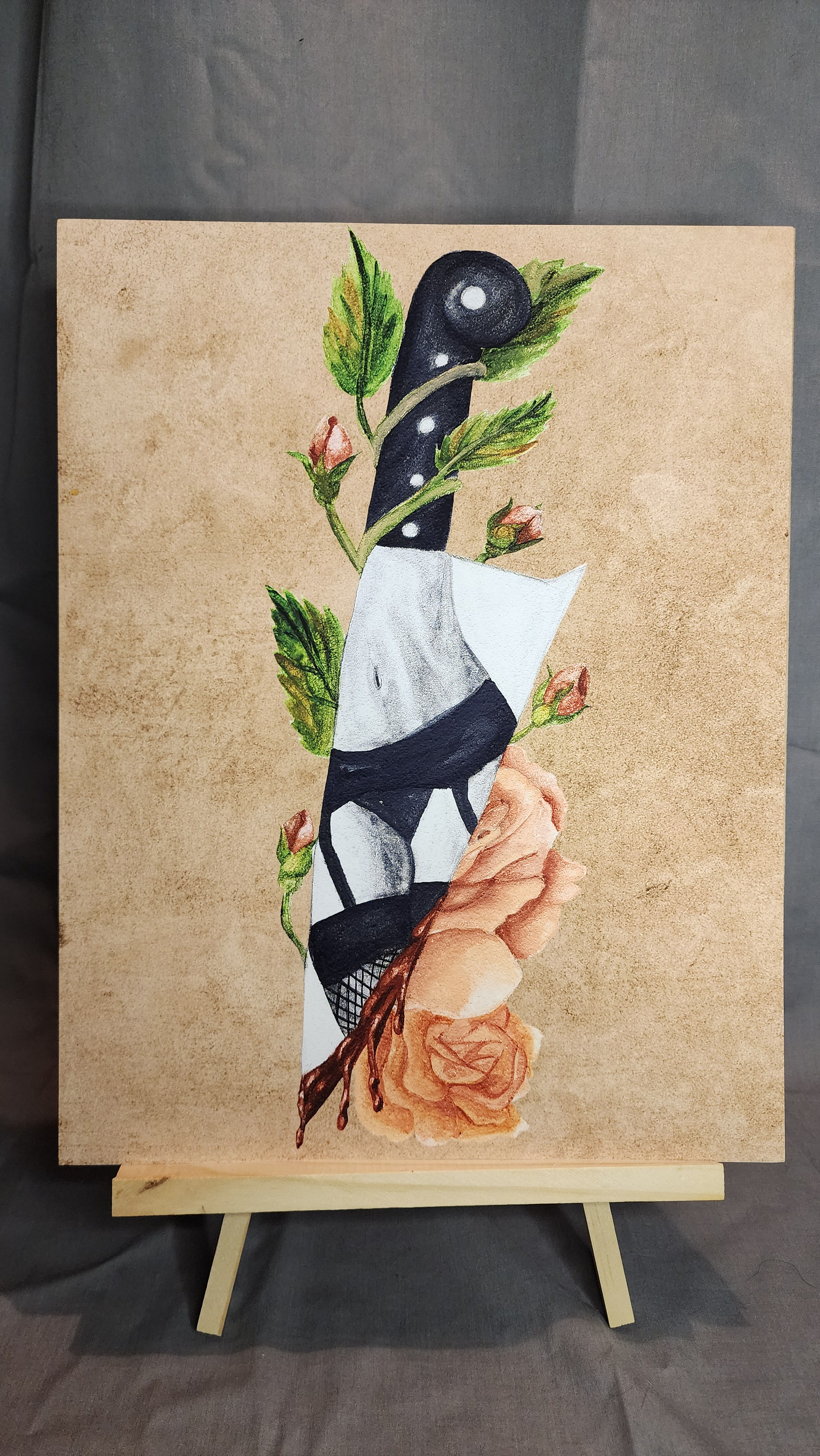 Midnight Dreams Bed of Roses Knife Play Print