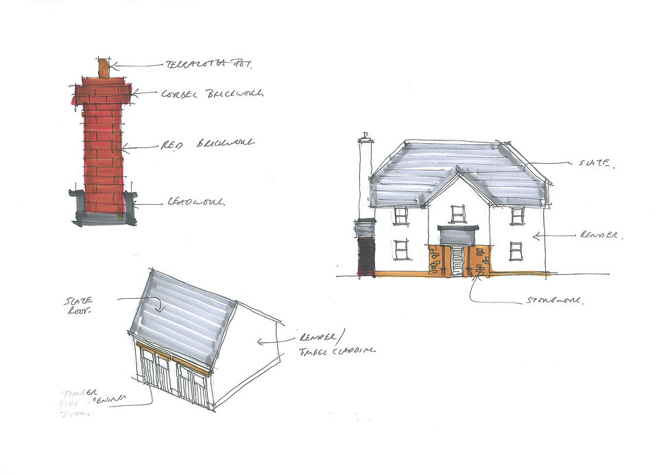 Detailing sketches for a residential development