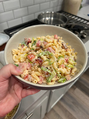 Pasta salad in a bowl