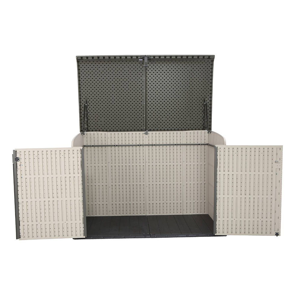 Thumbnail: Heavy Duty Horizontal Storage Shed, 75 Cubic Feet full open