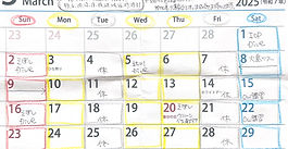 珠や3月の営業日デス