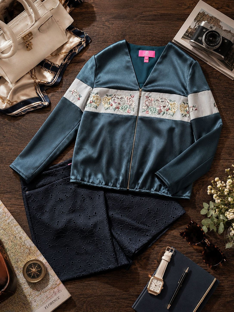 Thumbnail: Courtyard Blooms Jacket in Kingfisher Blue (20th Anniversary Edition)