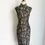 Thumbnail: Black Lace over Taupe Stretch Qipao