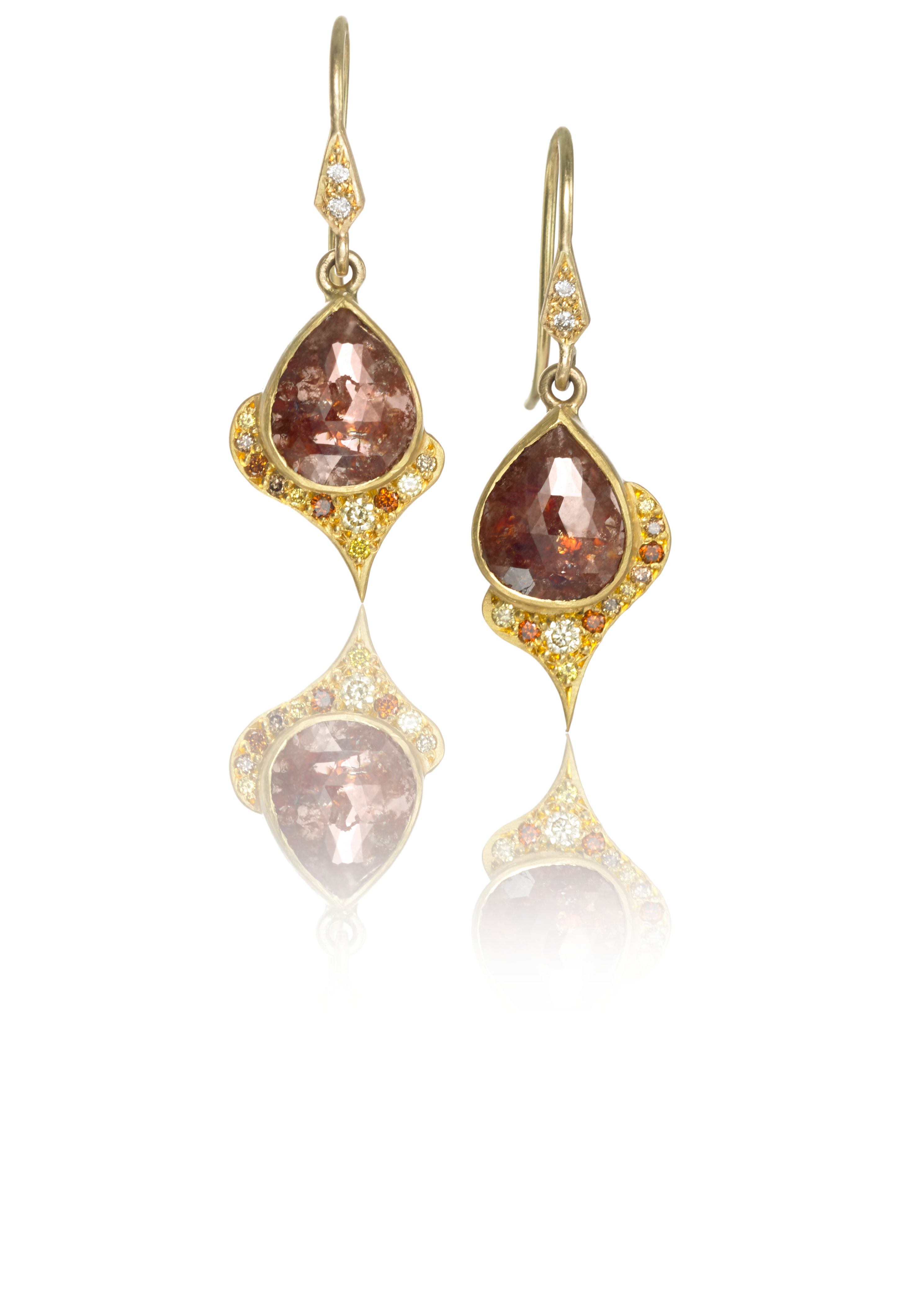 Cognac Spade Earrings