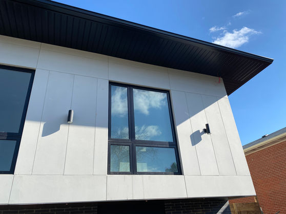 black aluminum siding