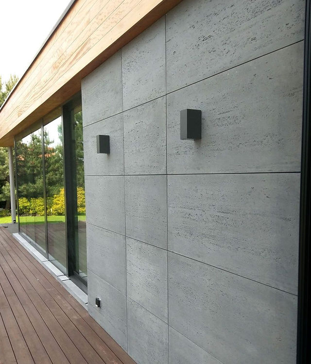 concrete look fiber cement home