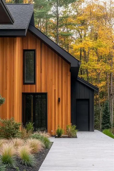 Modern wood siding home
