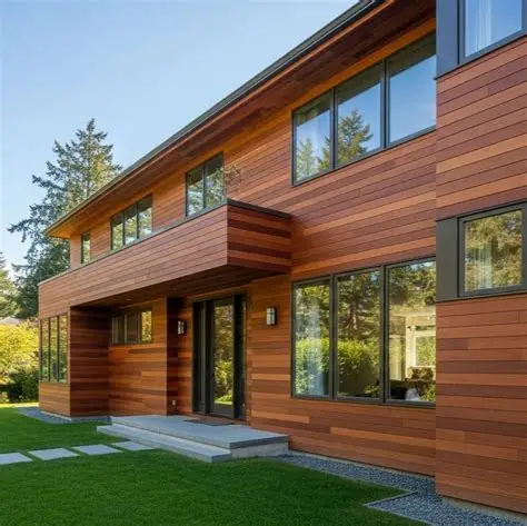 Modern wood siding home