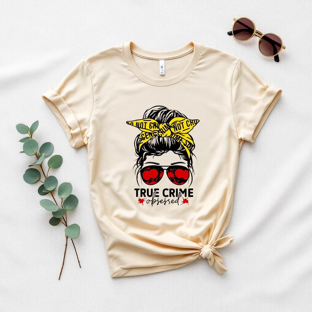 True Crime Obsessed Women’s Cotton T-Shirt – Quirky Graphic Tee India | W107