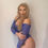 Thumbnail: Rhinestone Blue Fishnet Thong Bodysuit Side View