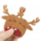 Rudolf the Red Nose Reindeer Glitter Nipple Pasties white background