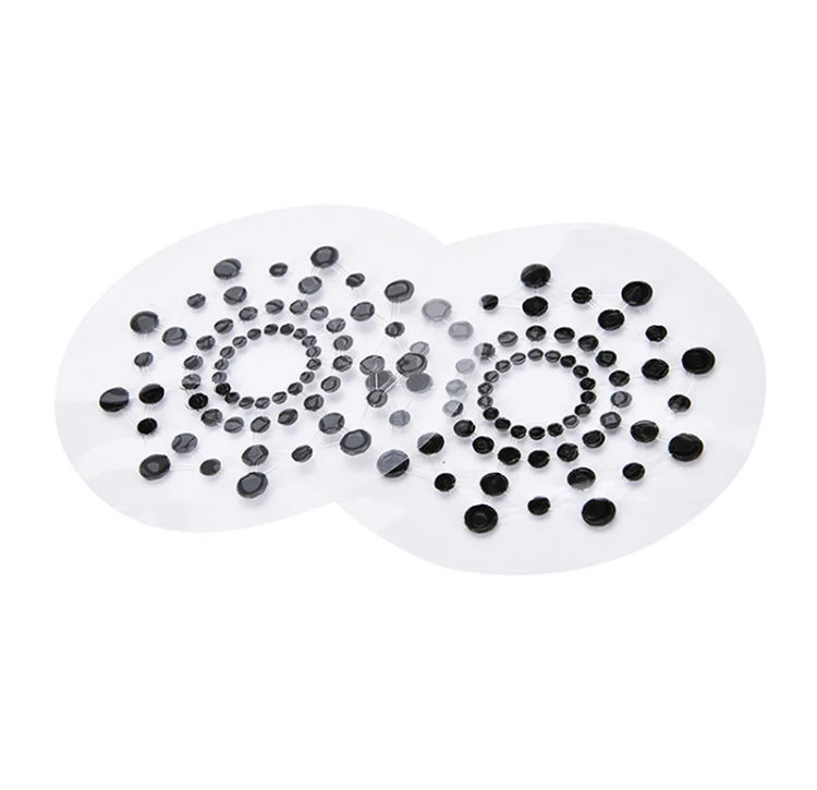 Thumbnail: 1 Pair of Rhinestone Nipple Pasties side by side