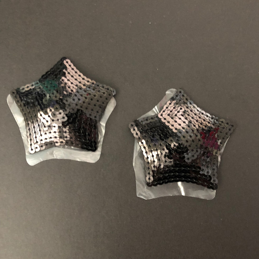 Thumbnail: Black Sequin Star Nipple Pastie Covers Picture