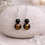 Miniature : Boucles d'oreilles Labradorite, Oeil de Tigre, Tourmaline