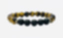 Bracelet homme oeil de tigre et onyx dépoli