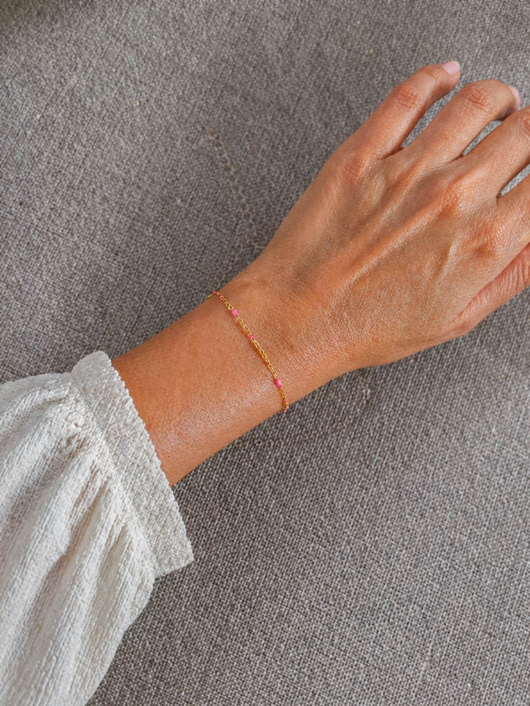 Bracelet acier inoxydable et epoxy rose