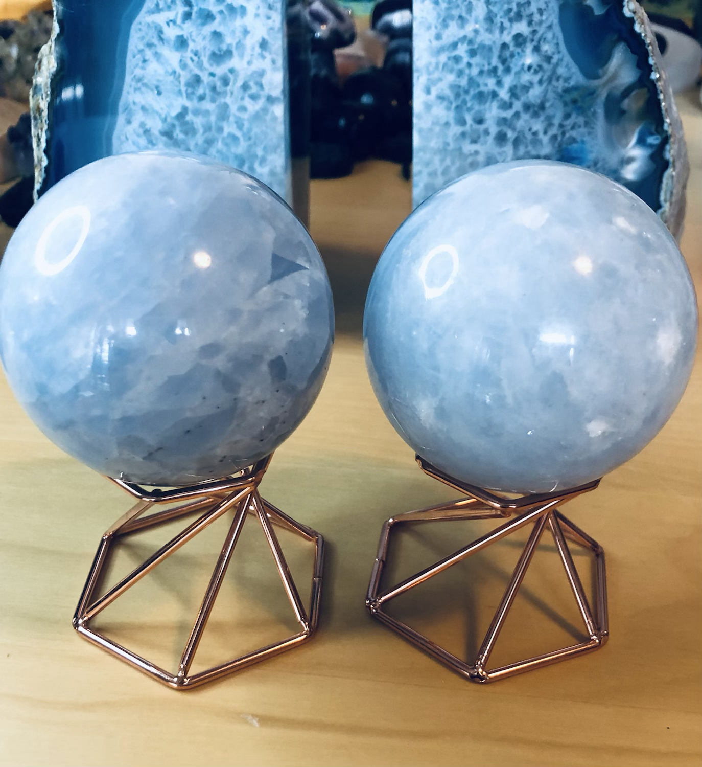 Blue Calcite Spheres 