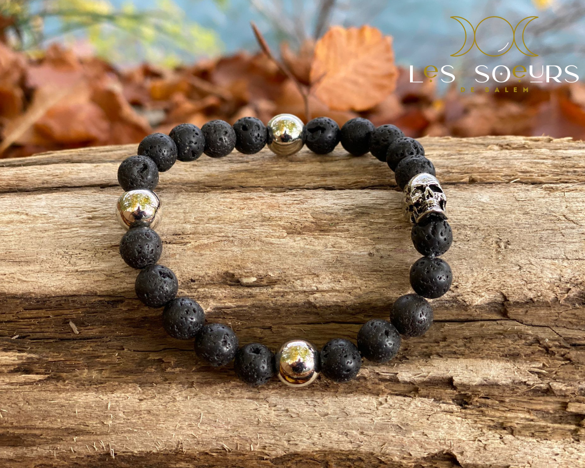 Bracelet Lave avec tête de mort