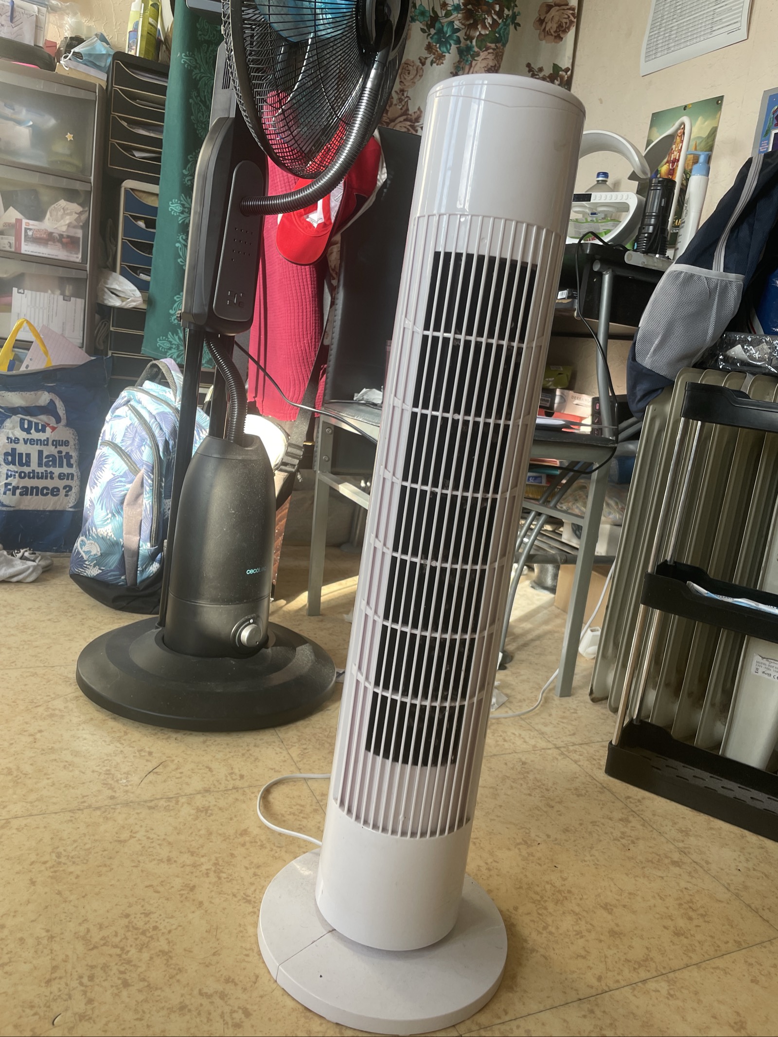Ventilateur t colonne blanc