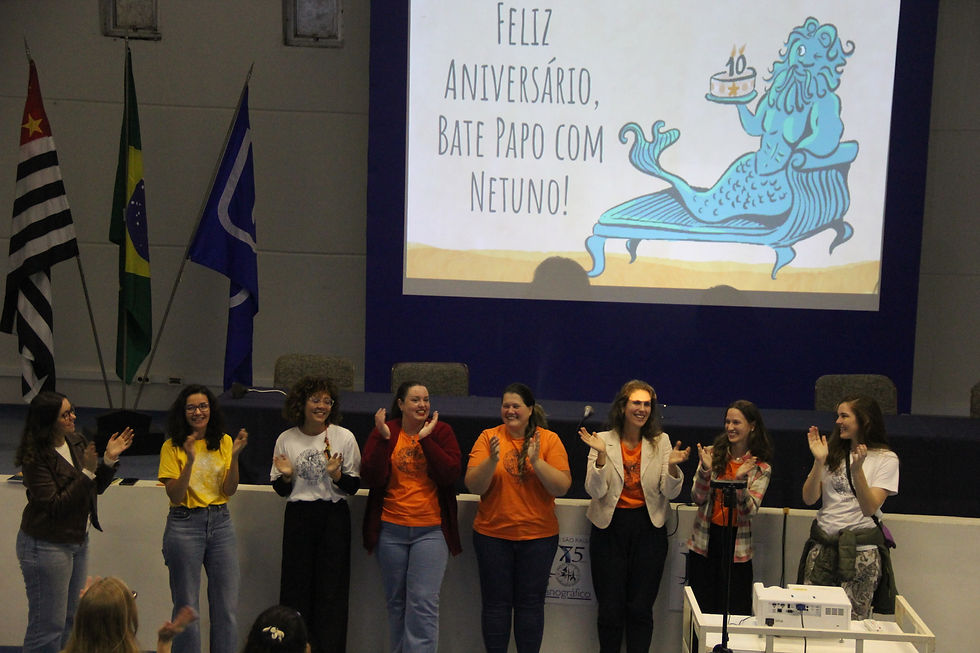 Editoras, colaboradoras e ex-colaboradoras do Blog de Divulgação Científica, Bate-Papo com Netuno, reunidas para comemorar o aniversário de 10 anos.