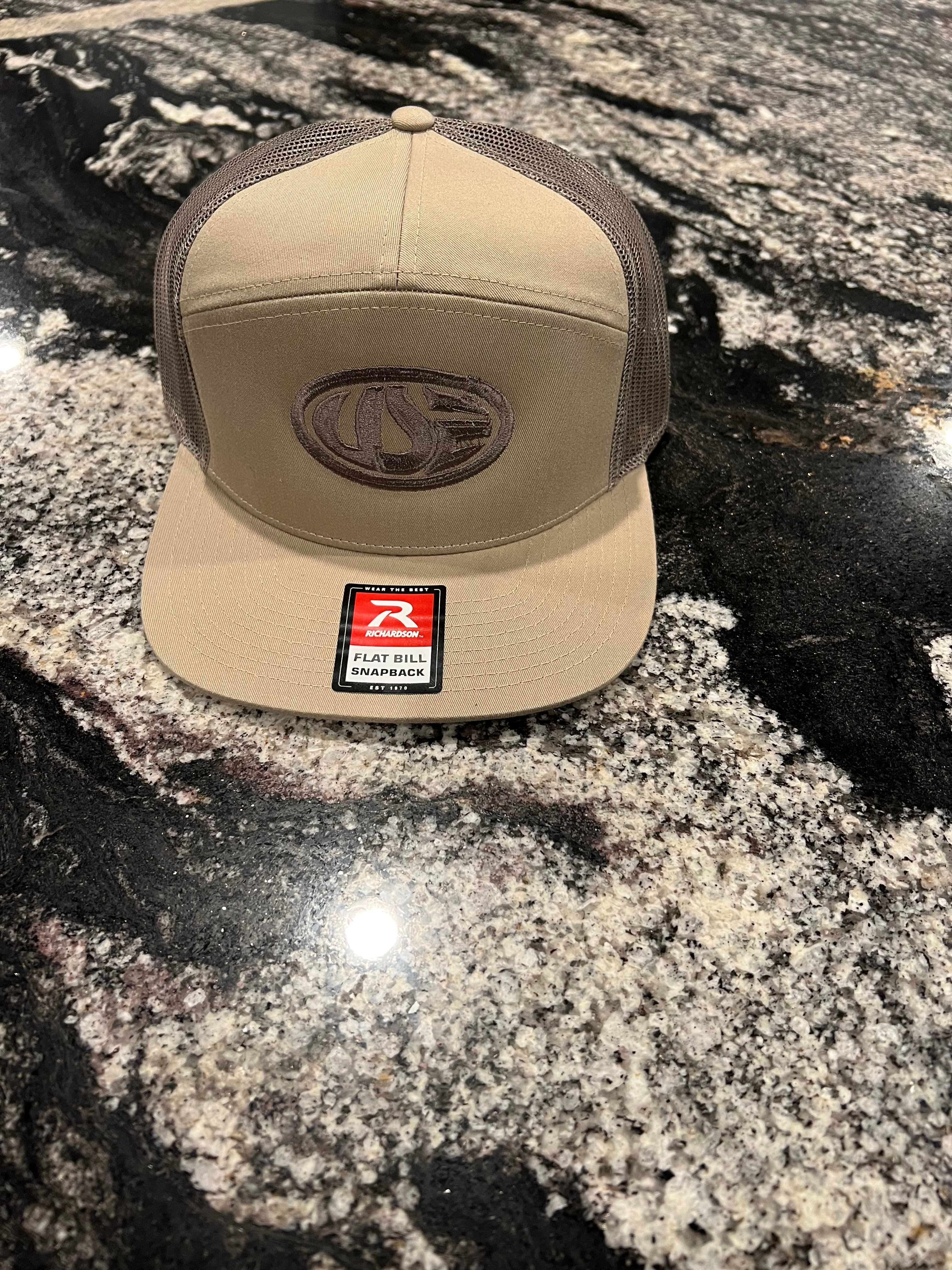Tan and Brown Flat Bill Snapback