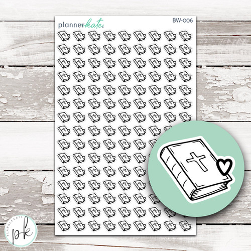 Scriptue Study Icon BW-006 || BIBLE / BIBLE STUDY Icon Stickers | PlannerKate
