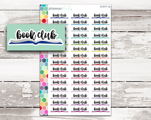 *RF SALE!* SCRIPT-131 || BOOK CLUB Planner Stickers | PlannerKate
